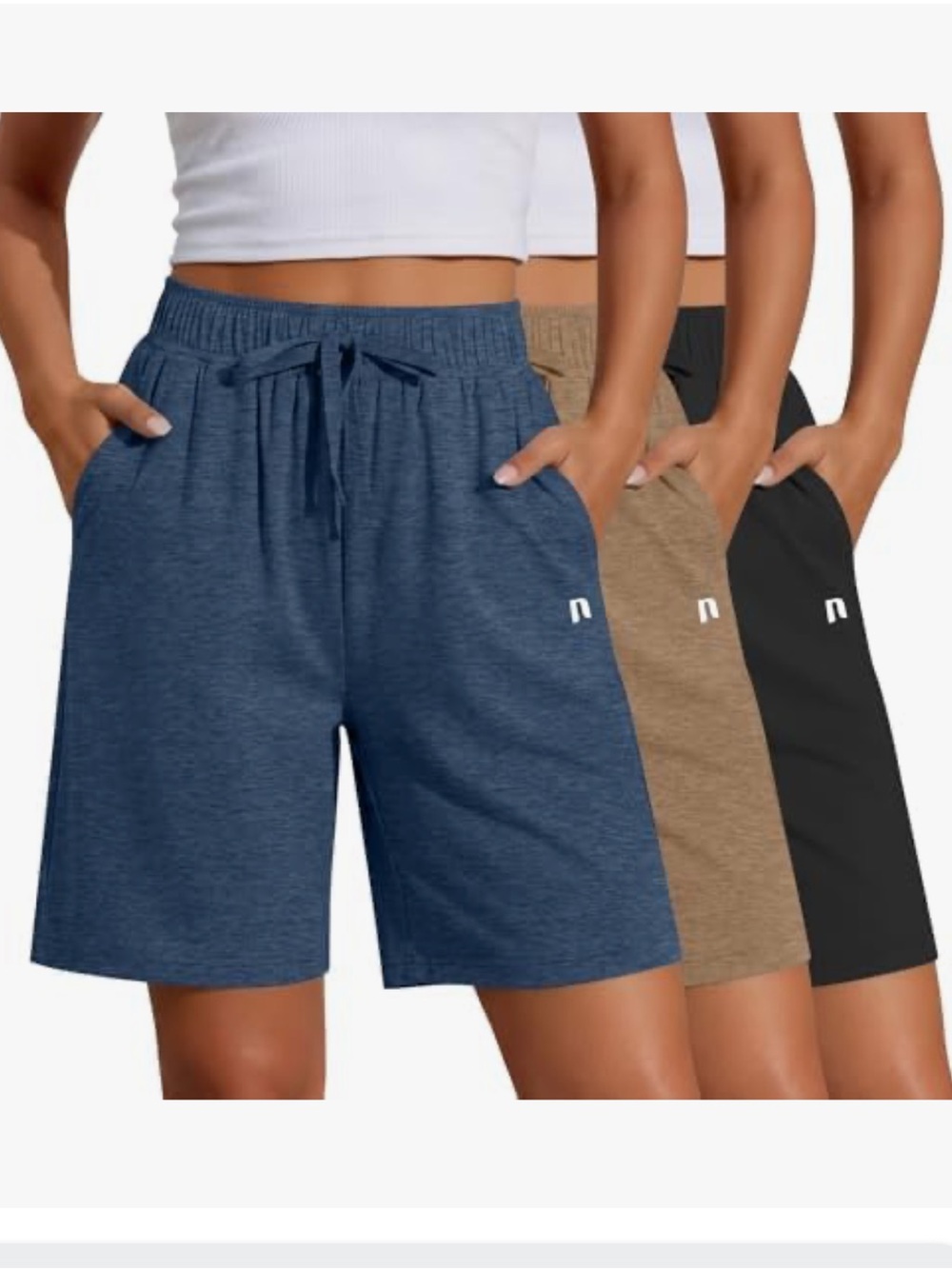 Neer 3 pack women’s quick dry drawstring Bermuda shorts NWT